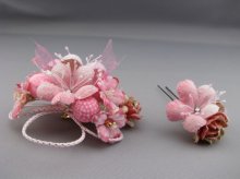 他の写真2: 髪飾り 着物 成人式 振袖 袴 卒業式 結婚式 七五三 ちりめん 桜 髪飾り ピンク