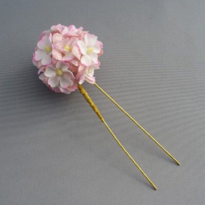 画像1: [着物・成人式・袴・卒業式・結婚式・ウェディング・パーティー]花かんざし　ピンク