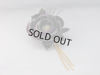 画像4: 髪飾り 着物 成人式 振袖 袴 卒業式 結婚式 七五三 ちりめん バラ 髪飾り ブラック 黒 パープル 紫