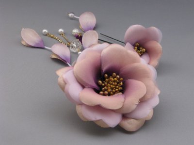 画像4: 花髪飾り さがり付き ピンク&パープル/紫