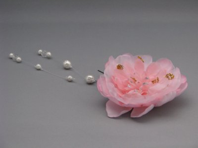 画像2: [着物・成人式・袴・卒業式・結婚式・ウェディング・パーティー]花髪飾り パールさがり付き ピンク