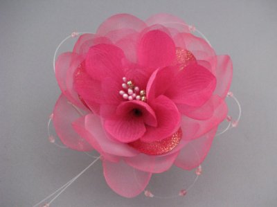 画像4: [着物・成人式・袴・卒業式・結婚式・ウェディング・パーティー]花髪飾り ビーズさがり付き ピンク