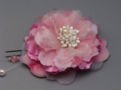 画像3: [着物・成人式・袴・卒業式・結婚式・ウェディング・パーティー]花髪飾り パール・ビーズさがり付き ピンク