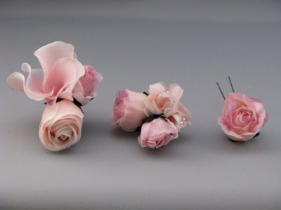 画像2: [着物・成人式・袴・卒業式・結婚式・ウェディング]バラ花髪飾り　ピンク