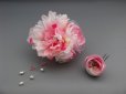 画像2: [着物・成人式・袴・卒業式・結婚式・ウェディング]芍薬（しゃくやく）&バラ髪飾り さがり付き ピンク (2)