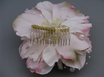 画像5: [着物・成人式・袴・卒業式・結婚式・ウェディング・パーティー]花髪飾り ダイヤ・パール付き ピンク
