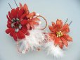 画像5: [着物・成人式・袴・卒業式・結婚式・ウェディング・パーティー]花髪飾り 羽つき レッド/赤