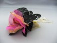 画像5: [着物・成人式・袴・卒業式・結婚式・ウェディング]バラ＆蝶々髪飾り ゴールドチェーンさがり付き ピンク・オレンジ&ブラック/黒 (5)