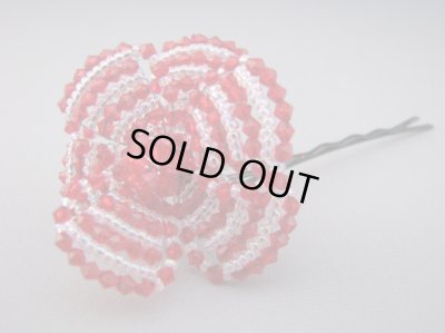 画像3: [着物・成人式・袴・卒業式・結婚式・ウェディング・パーティー]小花&ビーズ髪飾り レッド/赤&ブラック/黒