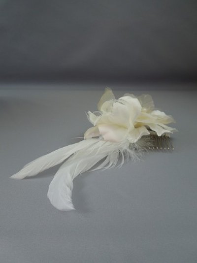 画像5: 髪飾り 着物 成人式 振袖 袴 卒業式 結婚式 七五三 花 髪飾り 羽 飾り 付き ホワイト 白