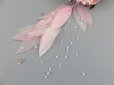 画像5: [髪飾り 着物・成人式・袴・卒業式・結婚式用]バラ・マム＆つまみ細工花髪飾り 花びらさがり付き ピンク