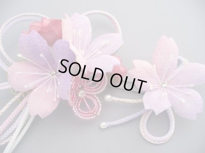 画像6: 髪飾り 着物 成人式 振袖 袴 卒業式 結婚式 七五三 ちりめん 桜 髪飾り パープル 薄 紫 ピンク さがり付き