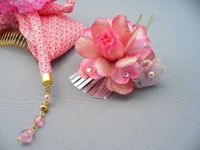 画像4: 髪飾り 着物 成人式 振袖 袴 卒業式 結婚式 七五三 リボン 髪飾り ピンク