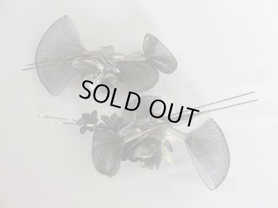 画像5: 髪飾り 着物 成人式 振袖 袴 卒業式 結婚式 七五三 バラ黒レース髪飾り ビーズ・小花・パールチエーン付き ホワイト 白 ブラック 黒