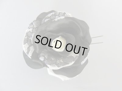 画像4: 髪飾り 着物 成人式 振袖 袴 卒業式 結婚式 七五三 バラ黒レース髪飾り ビーズ・小花・パールチエーン付き ホワイト 白 ブラック 黒