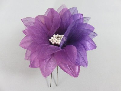 画像3: 髪飾り 着物 成人式 振袖 袴 卒業式 結婚式 七五三 手毬 花 髪飾りマム小花付き パープル 紫 白 グリーン ワイン 5点セット