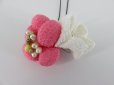 画像4: 髪飾り 着物 成人式 振袖 袴 卒業式 結婚式 七五三 ちりめん 小 花・紐花 髪飾り4点セットです。 ピンク ホワイト 白 (4)
