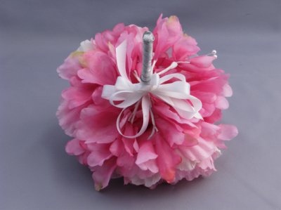 画像2: ウェディングブーケ（ラウンドブーケ・造花）　ピンク&ホワイト/白