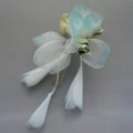 [着物・成人式・袴・卒業式・結婚式・ウェディング]花髪飾り  花さがり付き　ライトブルー/水色