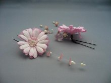 他の写真1: [着物・成人式・袴・卒業式・結婚式・ウェディング]花髪飾り さがり付き　ピンク