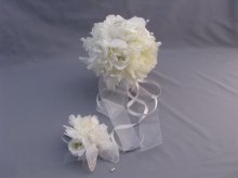他の写真1: ウェディングブーケ（ラウンドブーケ・造花）　ホワイト/白