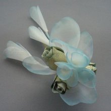 他の写真2: [着物・成人式・袴・卒業式・結婚式・ウェディング]花髪飾り  花さがり付き　ライトブルー/水色