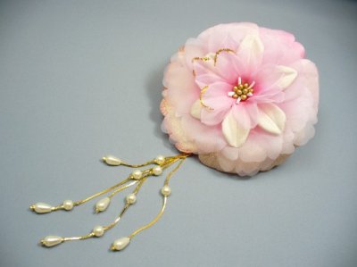 画像1: [着物・成人式・袴・卒業式・結婚式・ウェディング・パーティー]花髪飾り ピンク