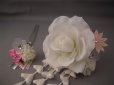画像3: 髪飾り 着物 成人式 振袖 袴 卒業式 結婚式 七五三 つまみ細工 バラ かんざし ホワイト 白 パープル 紫 ピンク (3)