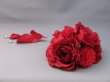 画像3: バラ&マム花髪飾り 花びらさがり付き レッド/赤