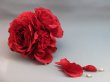 画像1: バラ&マム花髪飾り 花びらさがり付き レッド/赤