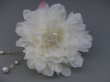 画像2: [着物・成人式・袴・卒業式・結婚式・ウェディング]芍薬（しゃくやく）花髪飾り ホワイト/白&ピンク 