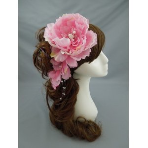 画像: 髪飾り 着物 成人式 振袖 袴 卒業式 結婚式 七五三 花 髪飾り 花びら さがり 付き ピンク