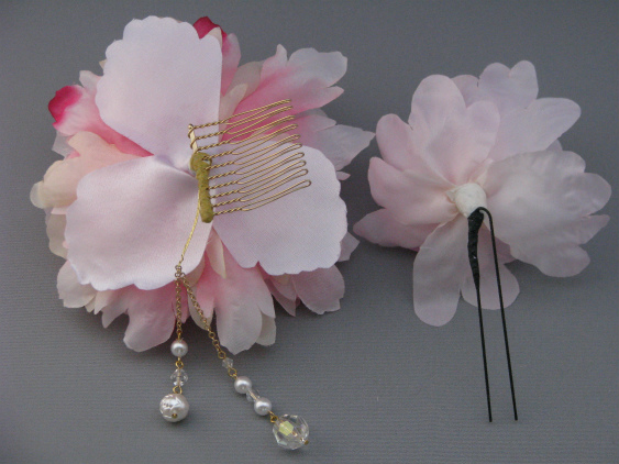 画像4: [着物・成人式・袴・卒業式・結婚式・ウェディング]芍薬（しゃくやく）花髪飾り ピンク 