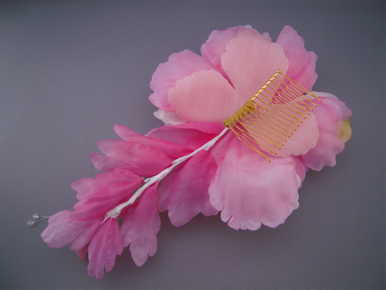 画像4: [着物・成人式・袴・卒業式・結婚式・ウェディング・パーティー]花髪飾り　花びらさがり付き　ピンク